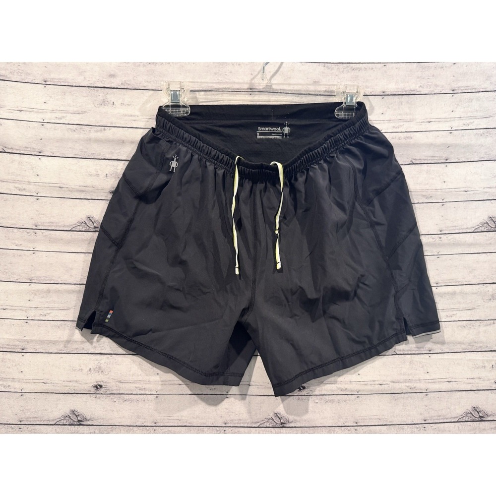 Smartwool Mens Running Short Sz S Black 5" Inseam Merino Liner Gym Workout